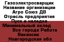 Газоэлектросварщик › Название организации ­ Агро-Союз ДВ › Отрасль предприятия ­ Пуск и наладка › Минимальный оклад ­ 55 000 - Все города Работа » Вакансии   . Новгородская обл.,Великий Новгород г.